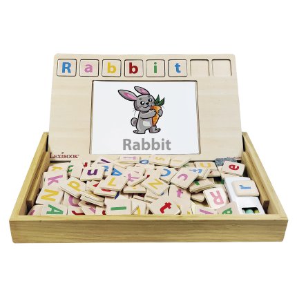Escuela de vocabulario inglés-español hecha de madera Bio Toys
