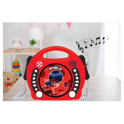 Lettore CD portatile con 2 microfoni Miraculous: Ladybug