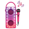 Bezdrátový svítící reproduktor s mikrofonem růžový
