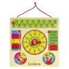 Houten kalender met klok in het Nederlands Bio Toys