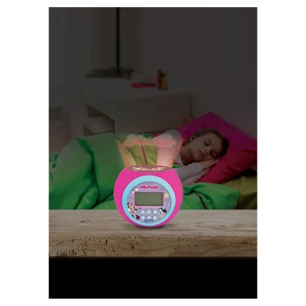 Budík s projektorom - Myška Minnie
