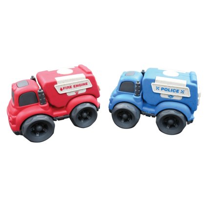 Polizei- und Feuerwehrauto aus Biokunststoff 18 cm