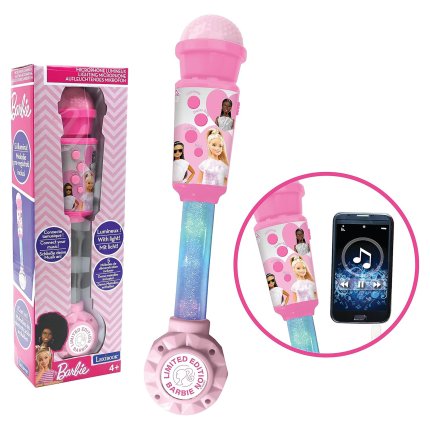 Świecący trendy mikrofon Barbie z melodiami
