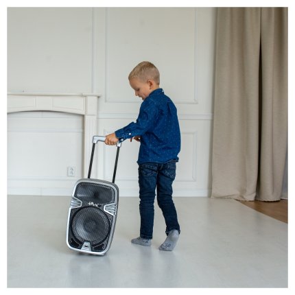 Altoparlante karaoke wireless con ruote e microfono iParty