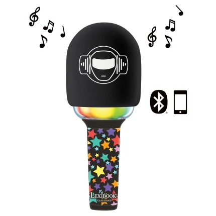 Svítící bezdrátový karaoke mikrofon
