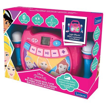 Leuchtender digitaler Karaoke-Player mit 2 Mikrofonen Disney-Prinzessinnen