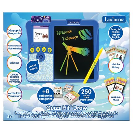 French-English Interactive Card Reader with Drawing Tablet