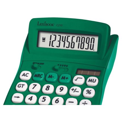 10-Digit Calculator with Adjustable Screen Angle Green
