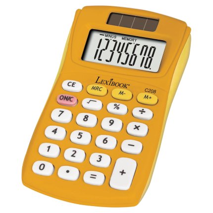 8-Digit Solar Pocket Calculator Yellow