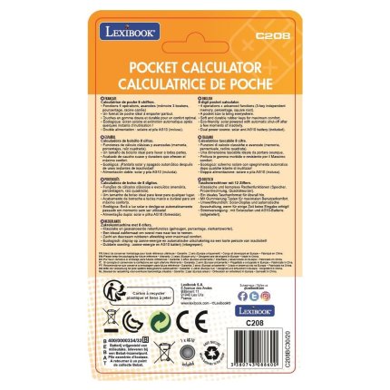 8-Digit Solar Pocket Calculator Green