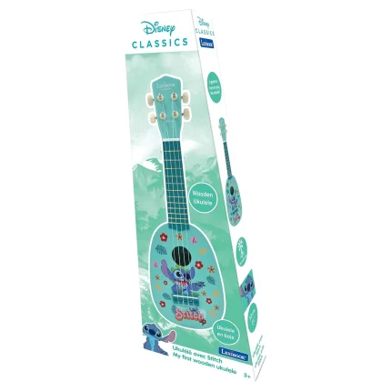 Dřevěné ukulele s nylonovými strunami 53 cm - Disney Stitch