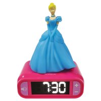 Budík s nočním 3D světlem Popelka - Disney Princezny