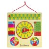 Houten kalender met klok in het Nederlands Bio Toys