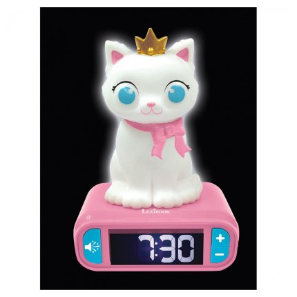 Alarm Clock with Cat 3D Night Light