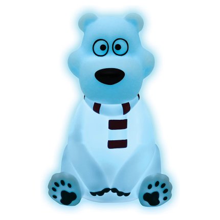 Dizajnové nočné svetlo LED 3D Polárny medveď 13 cm