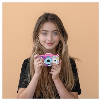 Kinderfotoapparaat en camera met cover - Eenhoorn