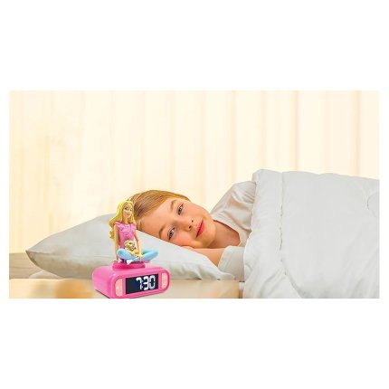 Budík s nočným 3D svetlom Barbie
