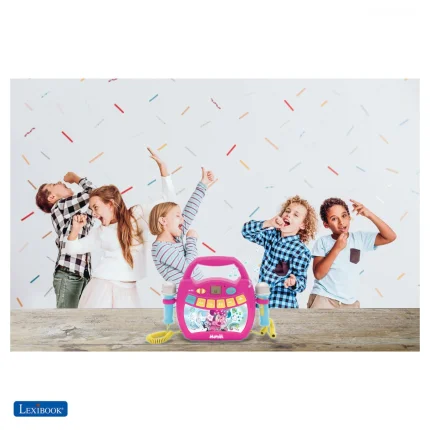 Svietiaci digitálny karaoke prehrávač s 2 mikrofónmi - Myška Minnie