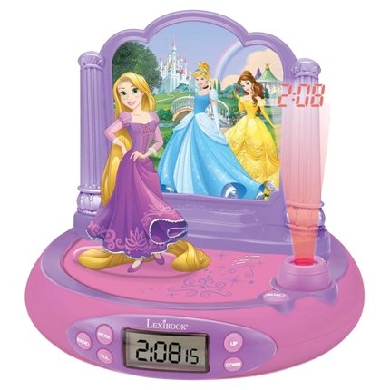 3D budík s projektorom - Disney Princezné