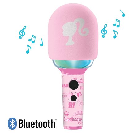 Svetleči brezžični karaoke mikrofon - Barbie