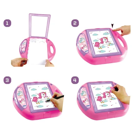 Kreslicí projektor se šablonami - Jednorožec