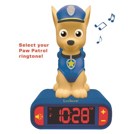 Alarm Clock with 3D Night Light Chase - PAW Patrol