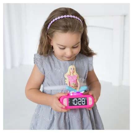 Budík s nočným 3D svetlom - Barbie