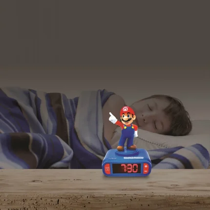 Budík s 3D figúrkou - Super Mario