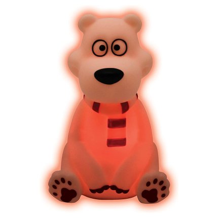 Dizajnové nočné svetlo LED 3D Polárny medveď 13 cm