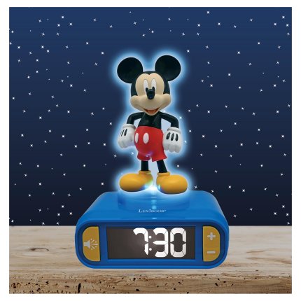 Budilica s noćnim 3D svjetlom Miki Maus