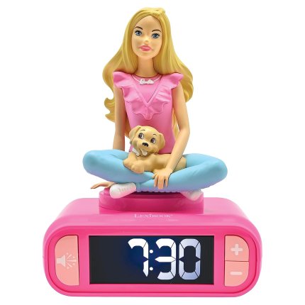 Budzik z nocnym podświetleniem 3D Barbie