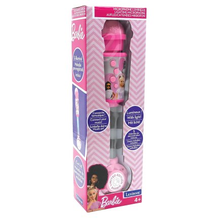 Świecący trendy mikrofon Barbie z melodiami