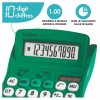 10-Digit Calculator with Adjustable Screen Angle Green