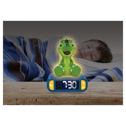Wekker met 3D nachtlampje Dinosaurus