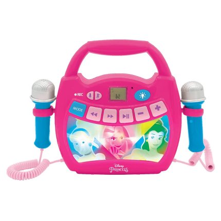 Leuchtender digitaler Karaoke-Player mit 2 Mikrofonen Disney-Prinzessinnen