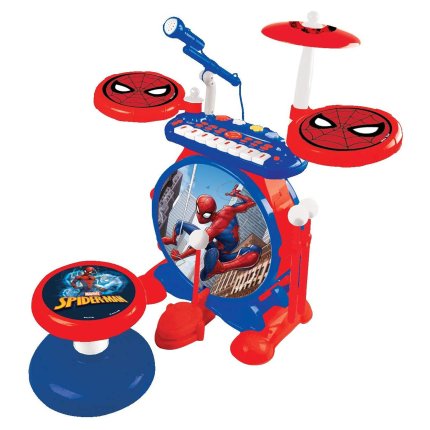 Elektronische drumset met kruk en licht Spider-Man