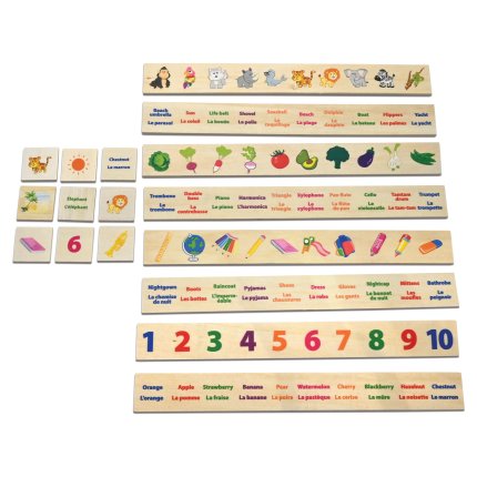 Englisch-Französischer Holzbox für Vokabeln Bio Toys