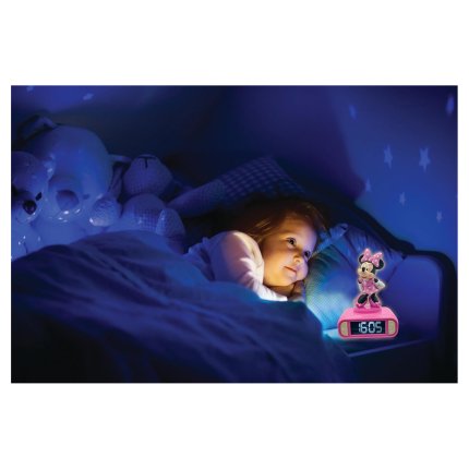 Alarm Clock with 3D Night Light - Minnie Mouse