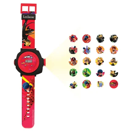 Digitální promítací hodinky - Miraculous: Kouzelná Beruška a Černý kocour