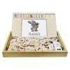 Escuela de vocabulario inglés-español hecha de madera Bio Toys