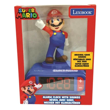 Budík s 3D figúrkou - Super Mario