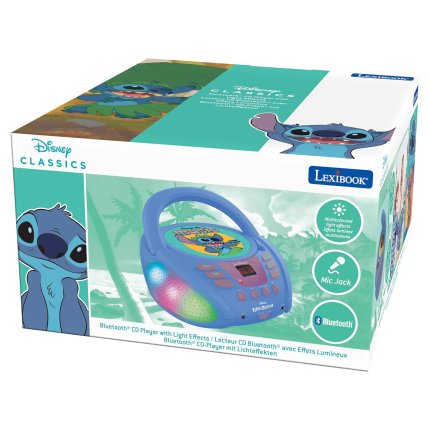 Bluetooth CD Player with Lights - Disney Stitch