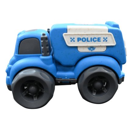 Camionette della polizia e dei pompieri in bioplastica 18 cm
