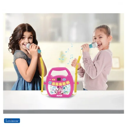 Svietiaci digitálny karaoke prehrávač s 2 mikrofónmi - Myška Minnie