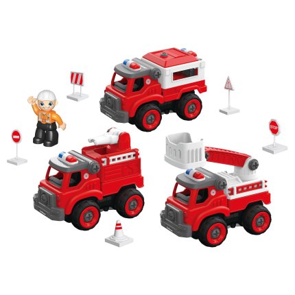Crosslander Fireman – 3-in-1 Feuerwehrauto mit elektrischem Schraubenzieher