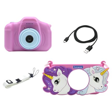 Kinderfotoapparaat en camera met cover - Eenhoorn