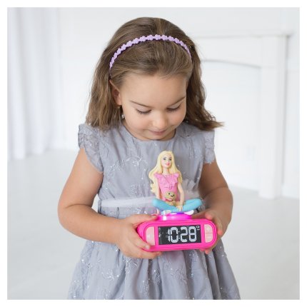 Budík s nočným 3D svetlom Barbie