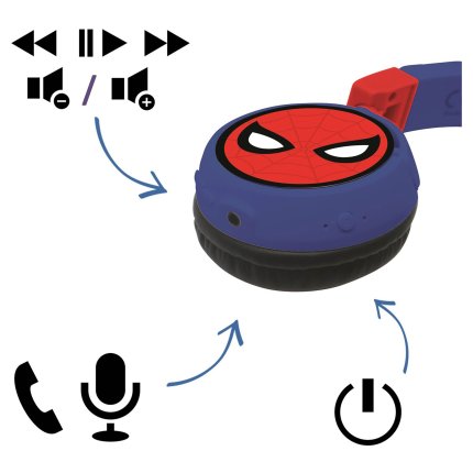 Cuffie wireless pieghevoli Spider-Man