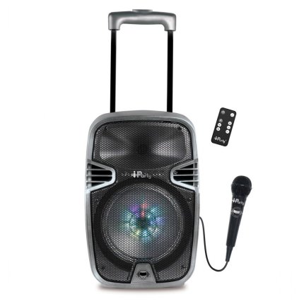 Altoparlante karaoke wireless con ruote e microfono iParty