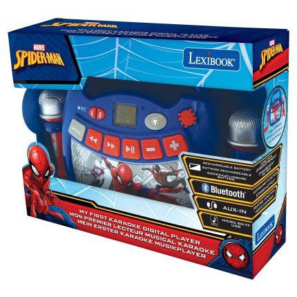 Leuchtender digitaler Karaoke-Player mit 2 Mikrofonen - Spider-Man